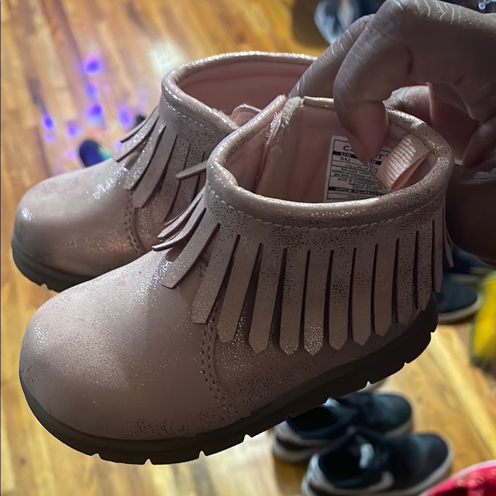 Carter's Pink Fringe Ankle Boots